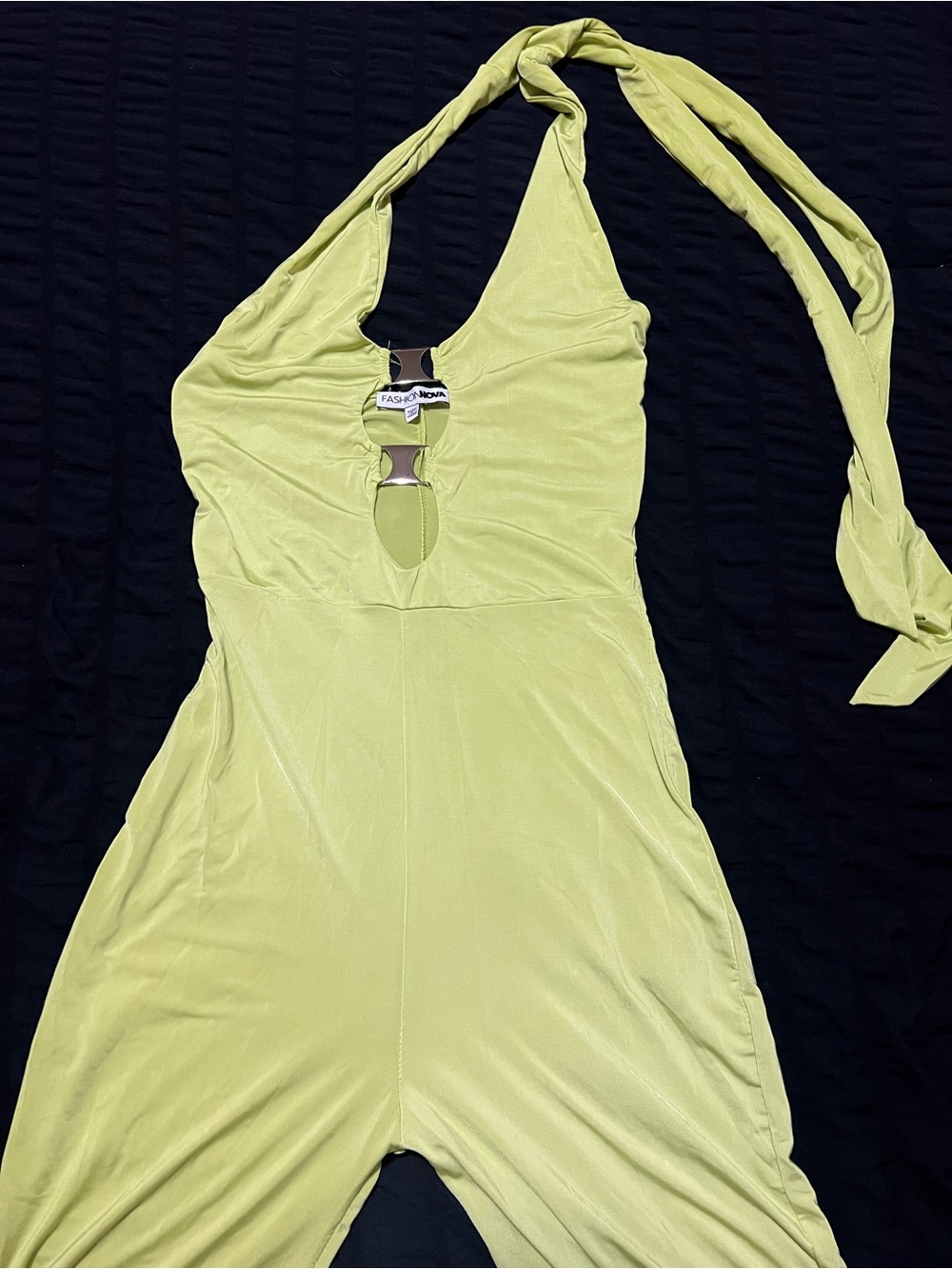 Fashion nova lime green jumpsuit